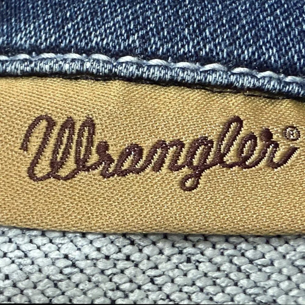 NWOT Wrangler Girls Large Denim Dress Western Pearl Snap Embroidered Cowgirl - Picture 5 of 12
